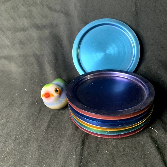 8 Colorful Aluminum Coasters - Picture 8 of 8
